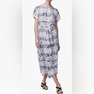 b new york Blue and White Printed Midi Dress